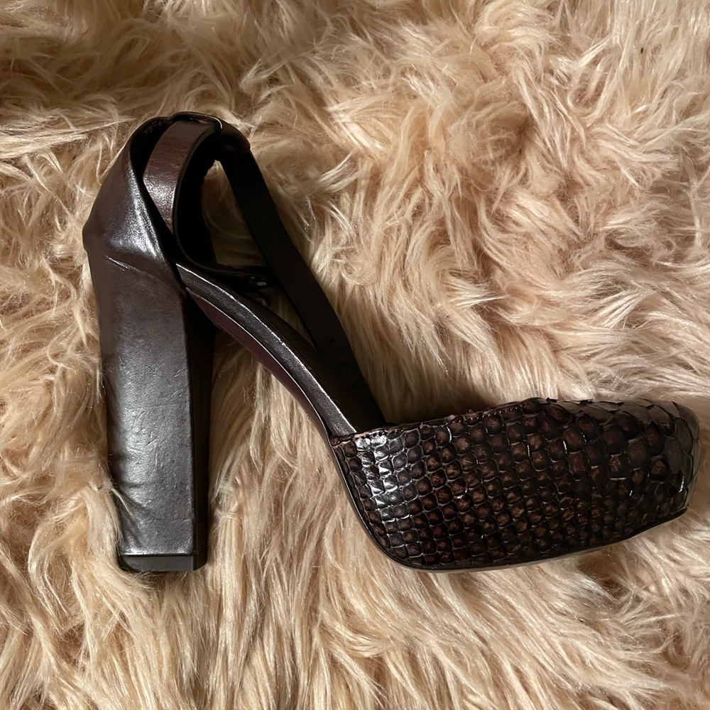 Brunello Cucinelli Python Chunky Heel Platform Pu… - image 8